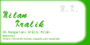 milan kralik business card